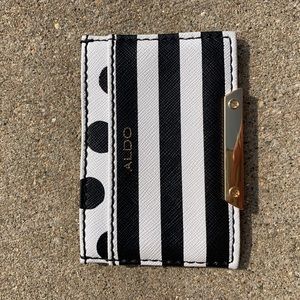 BUNDLE & SAVE  -Aldo Black/White/Gold Card Wallet